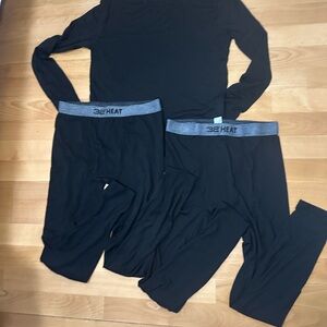 32 Degrees Men Black Thermal Base Layer Set